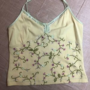 Vintage Yellow The Limited Tank w/ flower design